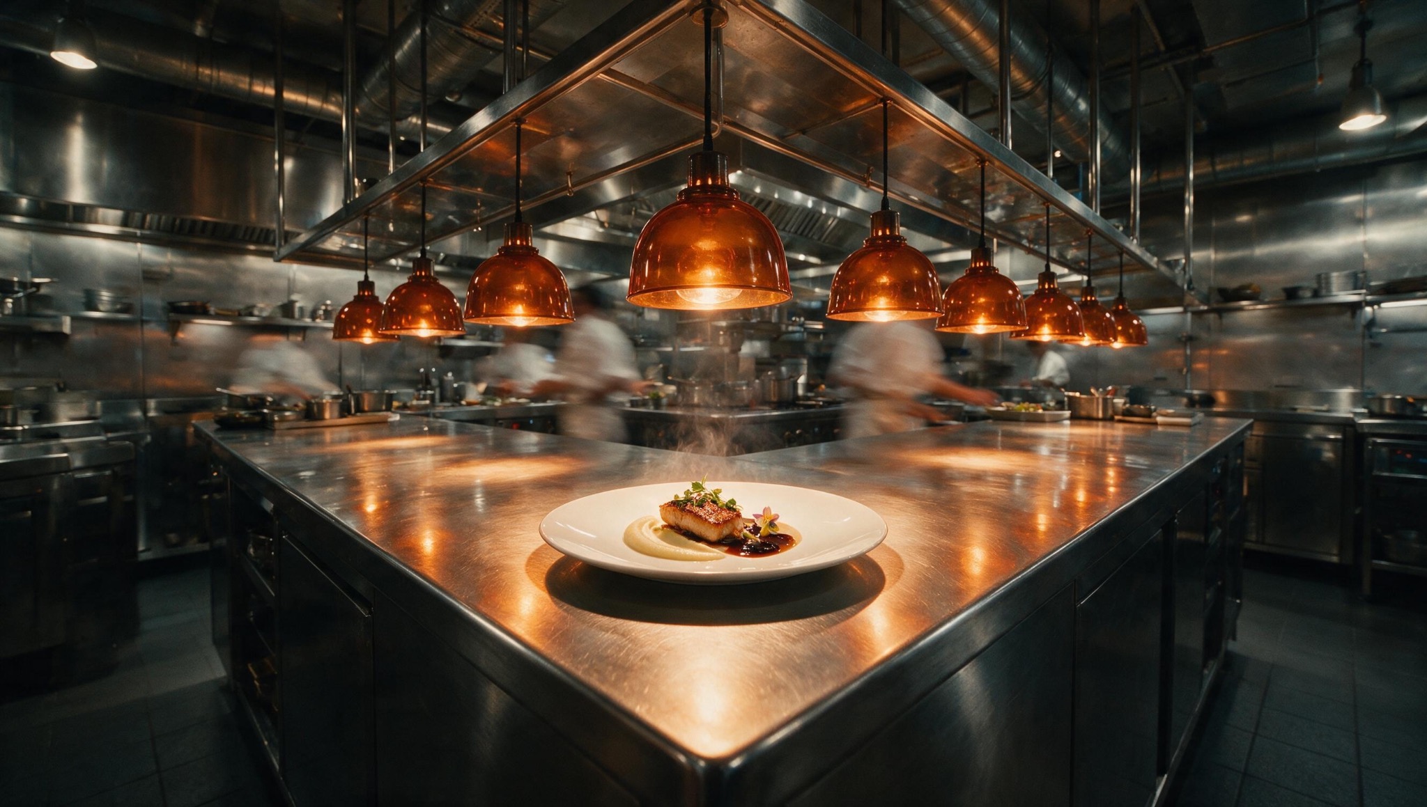 Professional kitchen pass during service